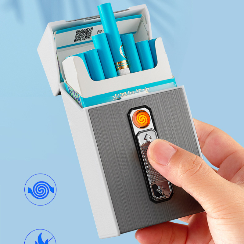 Electronics Gadgets For Men - USB Rechargeable Lighter Metal Cigarette Case