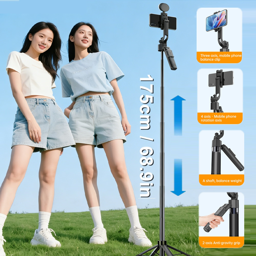 Auto Tracking Tripod - 175cm68.9in Tall 360°Rotatable Selfie Stick Tripod,
