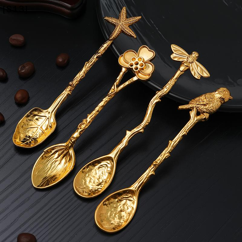 Gadget Q - Retro Metal Coffee Spoon Dragonfly Branches