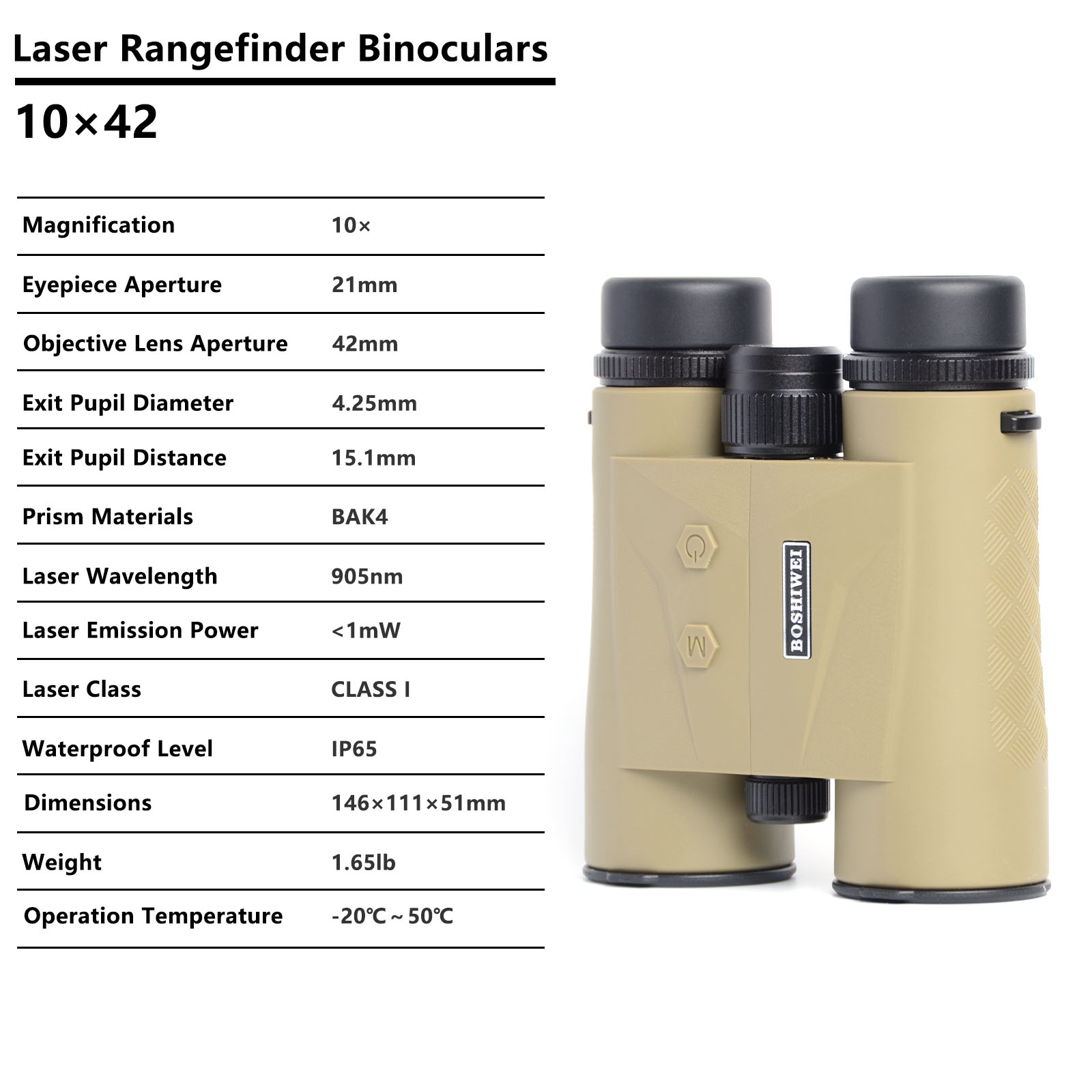 BOSHIWEI 10x42 Laser Rangefind - Laser Distance Measure recensie en prijs