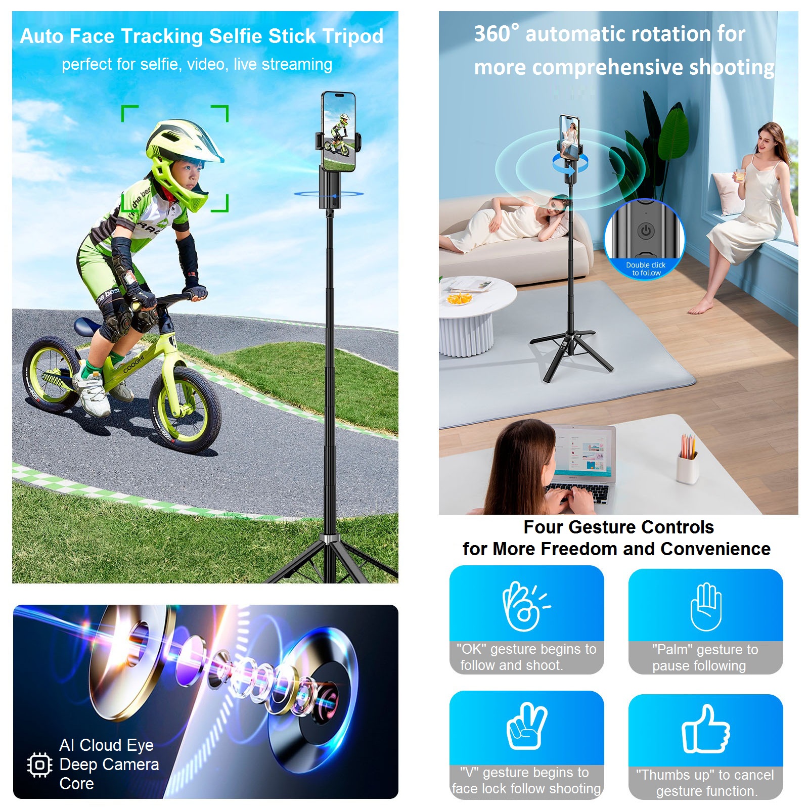 Auto Face Tracking Tripod 360° - Auto Tracking Tripod recensie en prijs