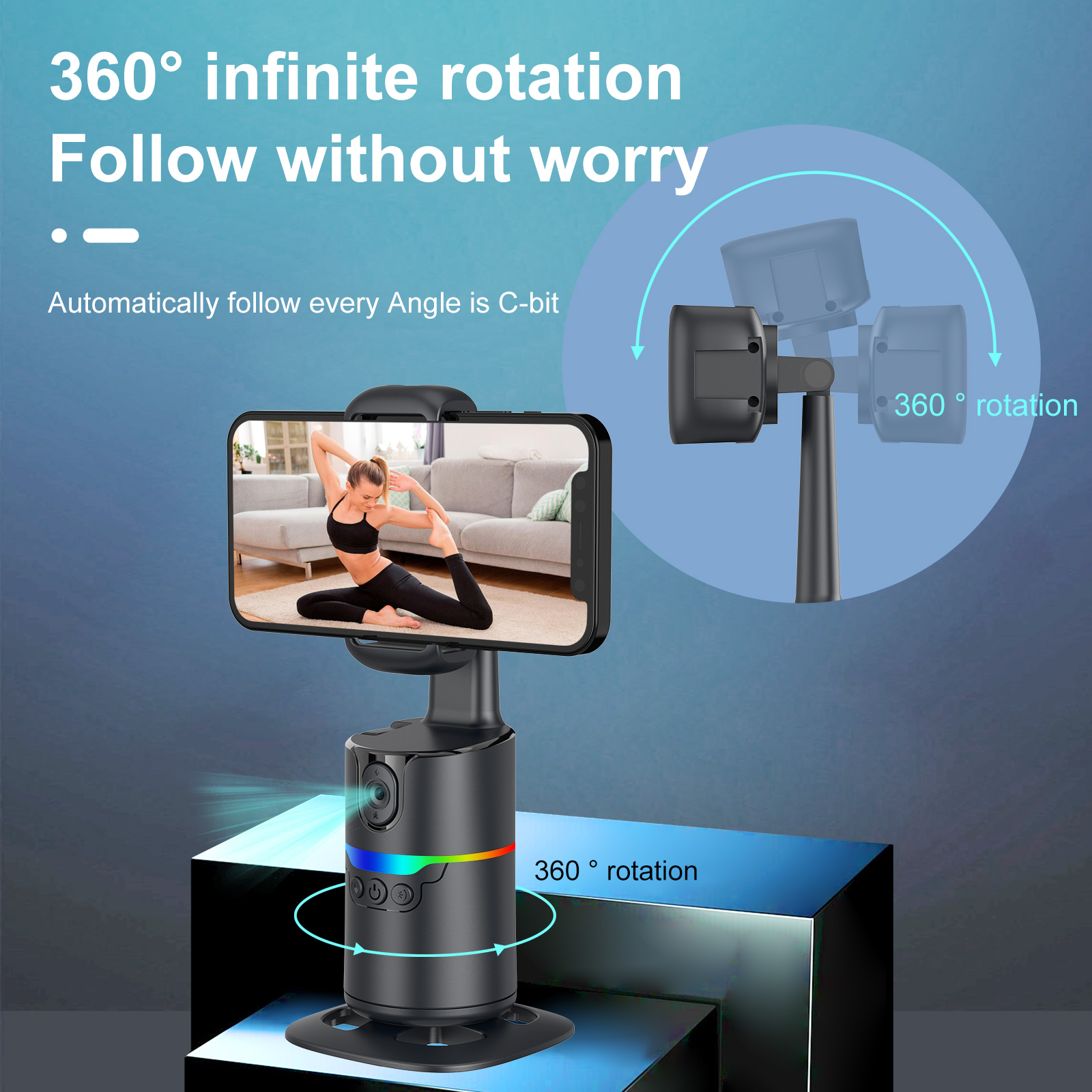 360° Auto Face Tracking Deskto - Auto Tracking Tripod recensie en prijs