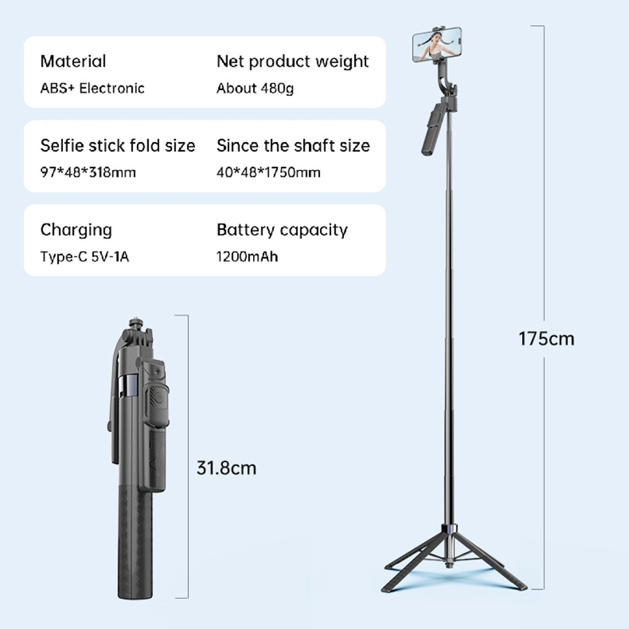 175cm68.9in Tall 360°Rotatable - Auto Tracking Tripod recensie en prijs