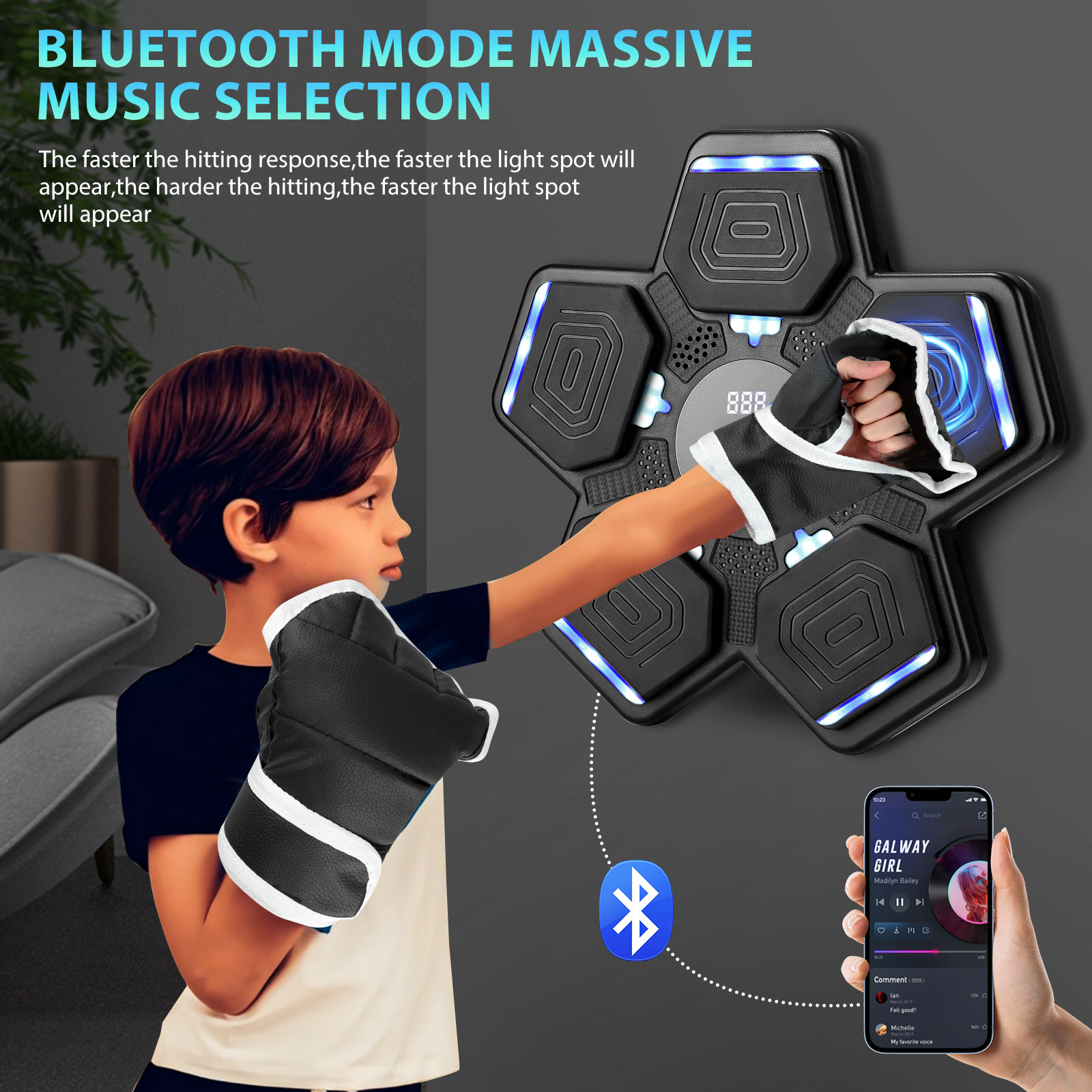 Kids Music Boxing Machine Wall - Led Gloves Music recensie en prijs