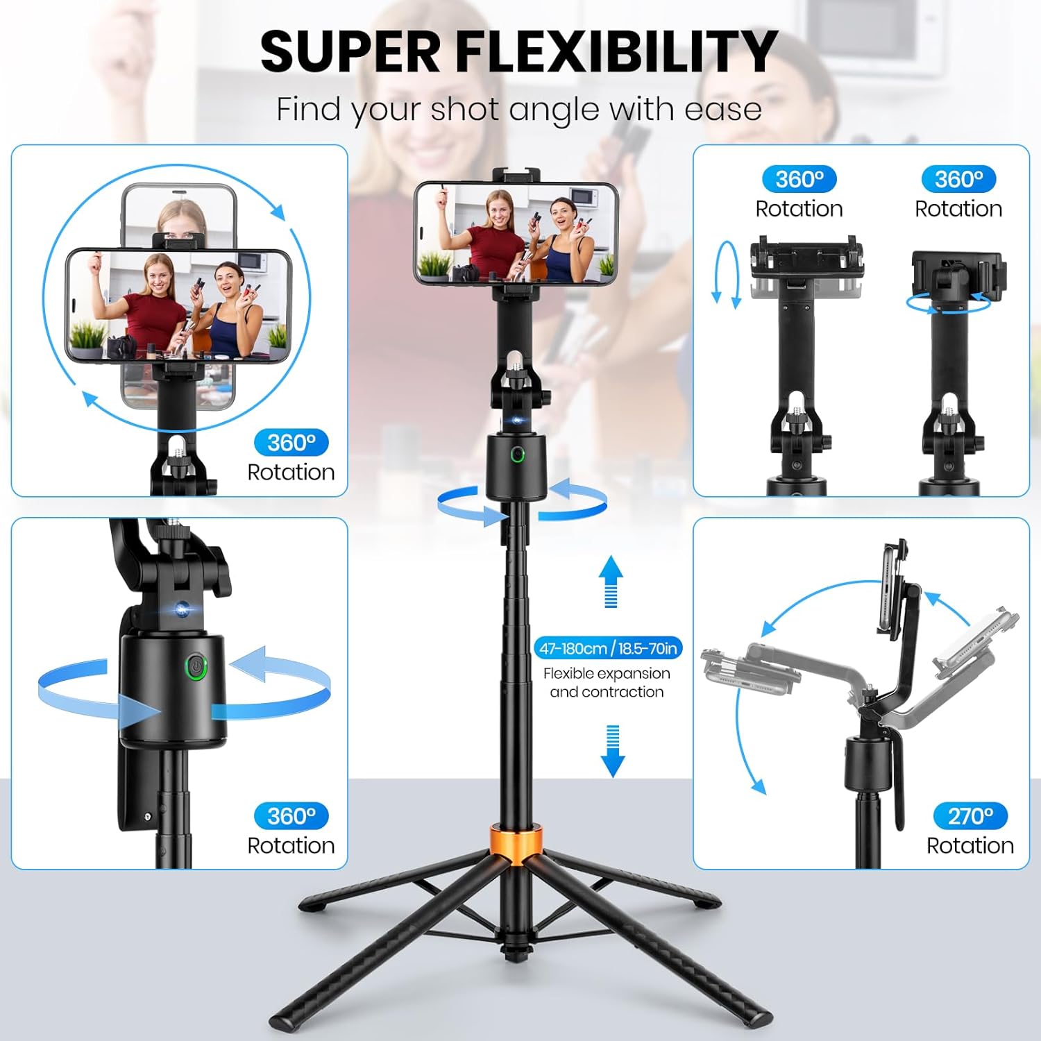 180cm/71in Tall Foldable Tripo - Auto Tracking Tripod recensie en prijs